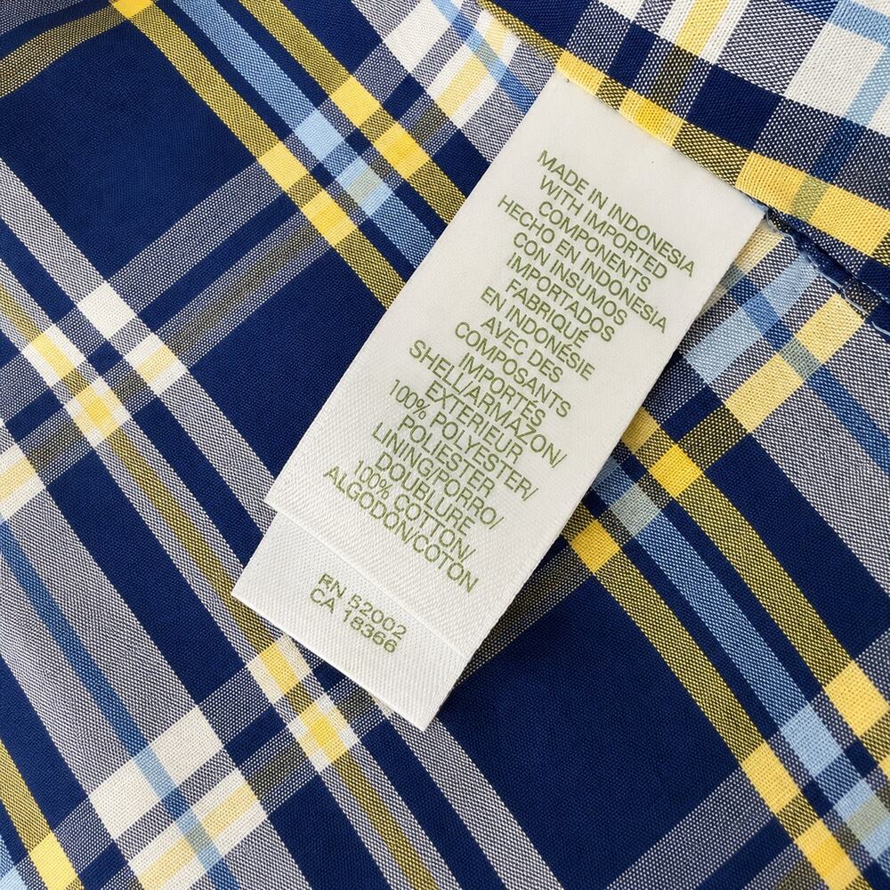 Liz Golf Vest XL Periwinkle Blue Hidden Hood Plaid Lined Snap Zip Golf Vest - Picture 8 of 9